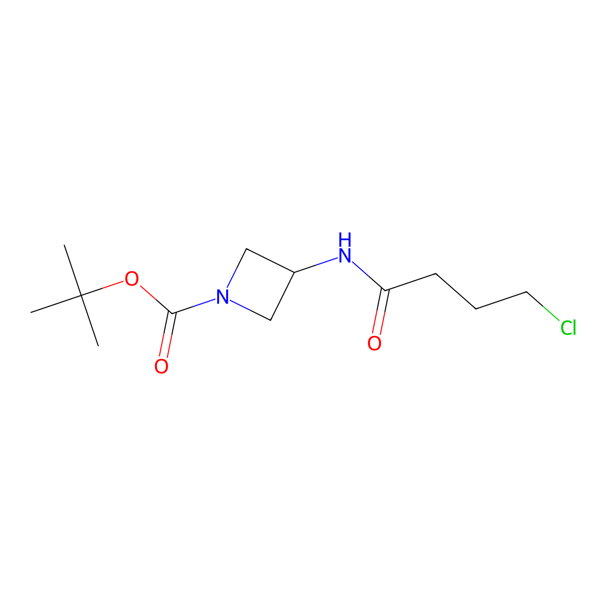 Tert-butyl 3-(4-chlorobutanoylamino)azetidine-1-carboxylate molecular structure, CAS 1257294-06-6