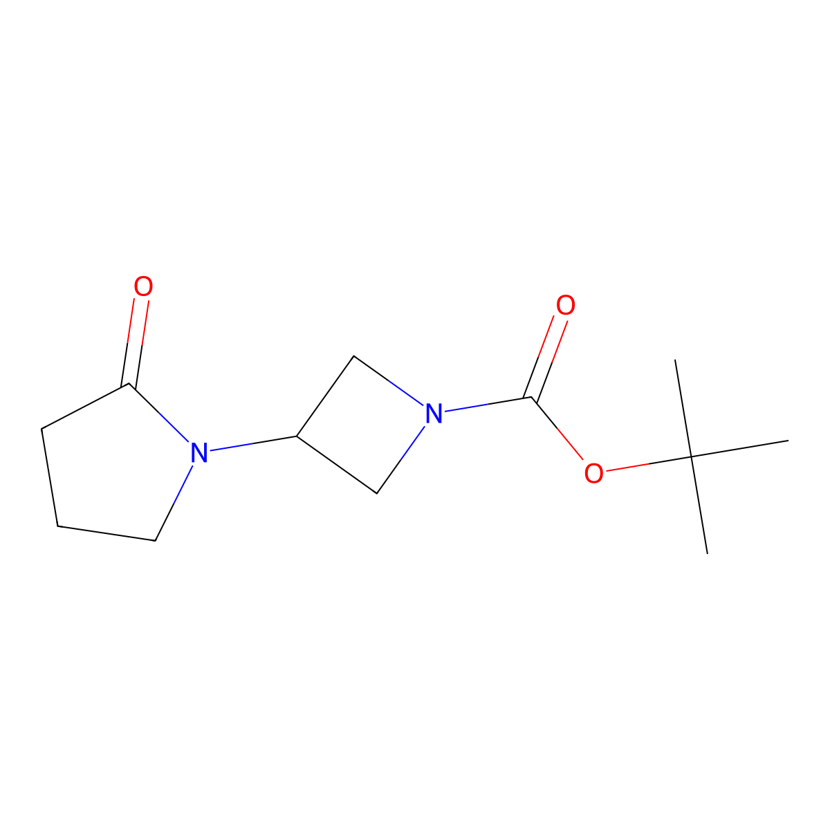 Tert-butyl 3-(2-oxopyrrolidin-1-yl)azetidine-1-carboxylate molecular structure, CAS 1257294-07-7