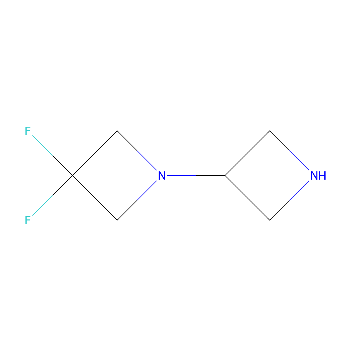 3,3-Difluoro-1,3'-biazetidine molecular structure, CAS 1257294-10-2