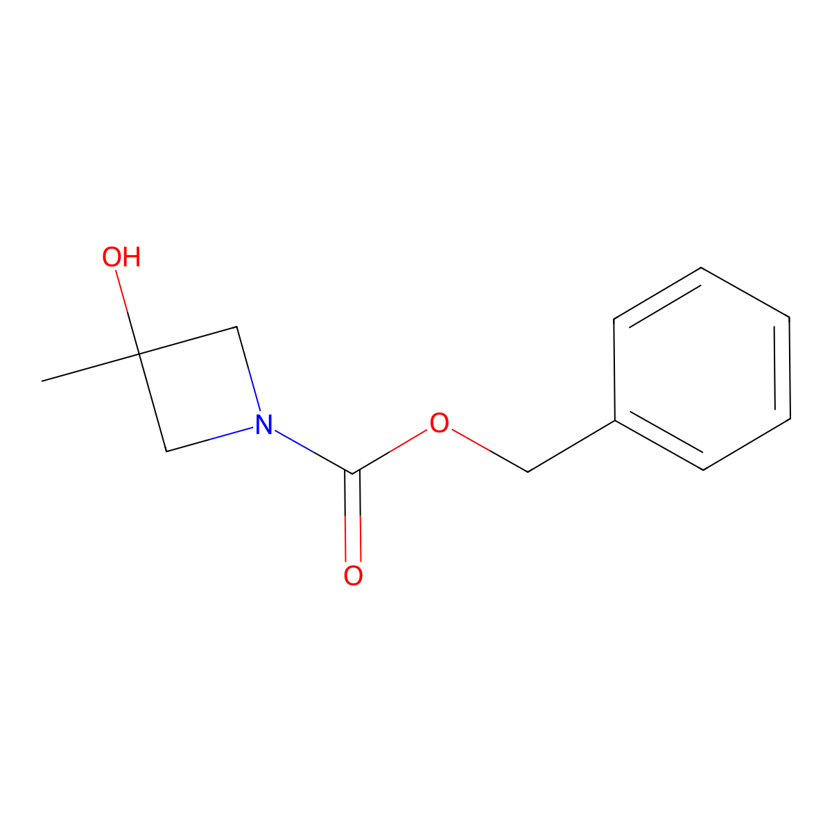 Benzyl 3-hydroxy-3-methylazetidine-1-carboxylate molecular structure, CAS 1257294-13-5