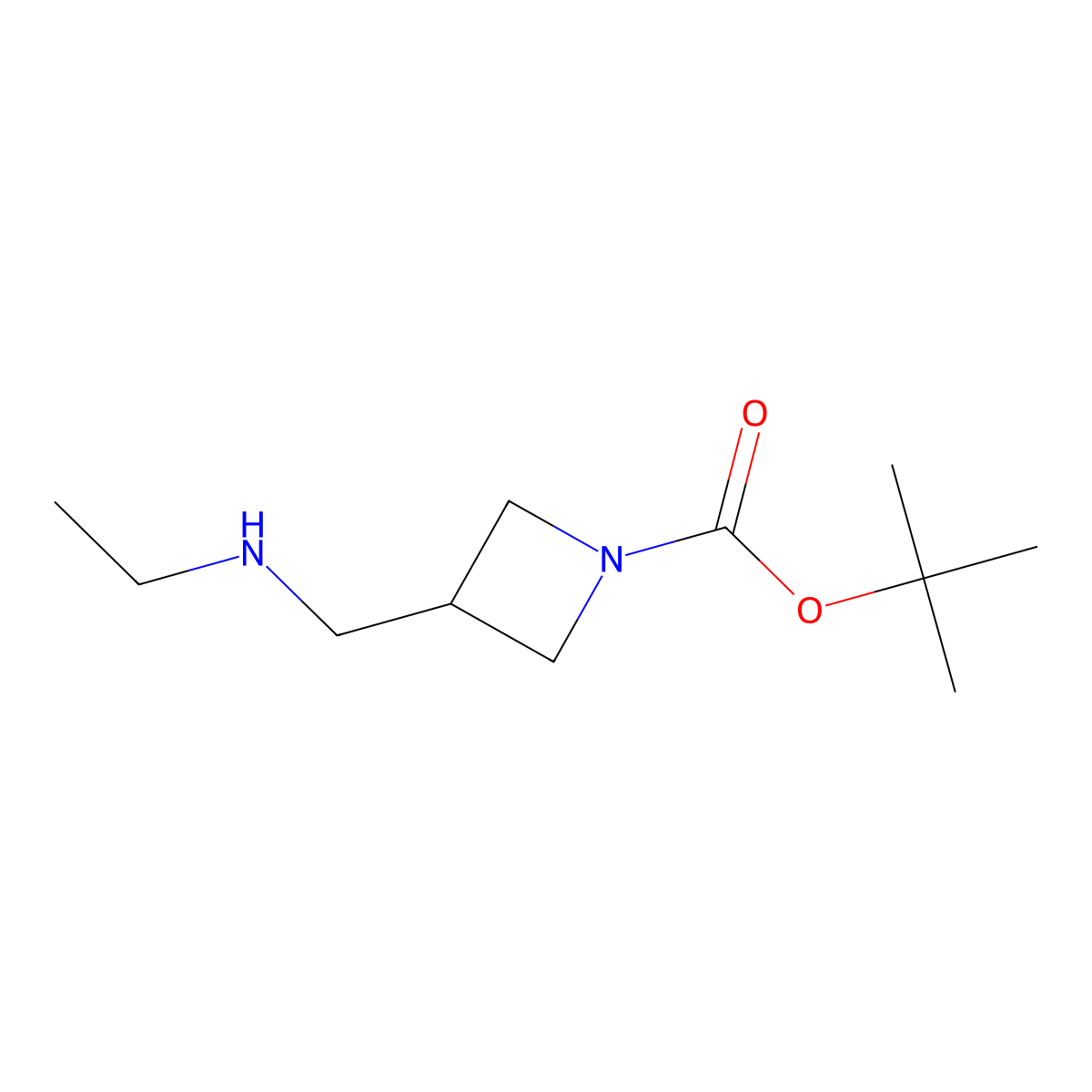 Tert-butyl 3-((ethylamino)methyl)azetidine-1-carboxylate molecular structure, CAS 1257294-30-6