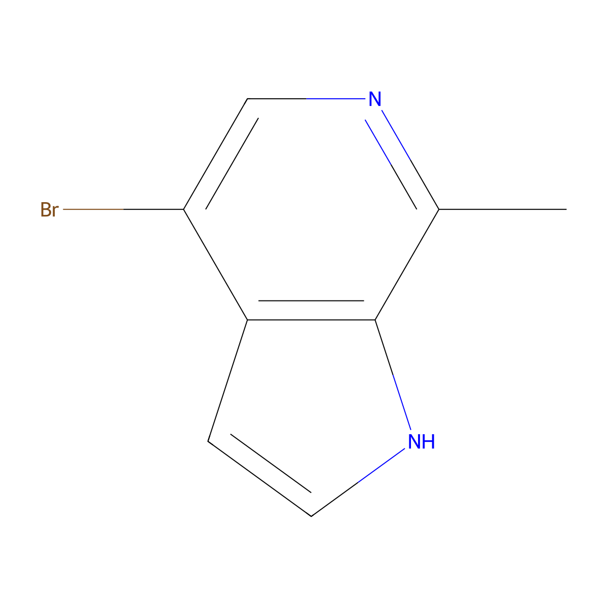 4-bromo-7-methyl-1H-pyrrolo[2,3-c]pyridine molecular structure, CAS 1257294-43-1