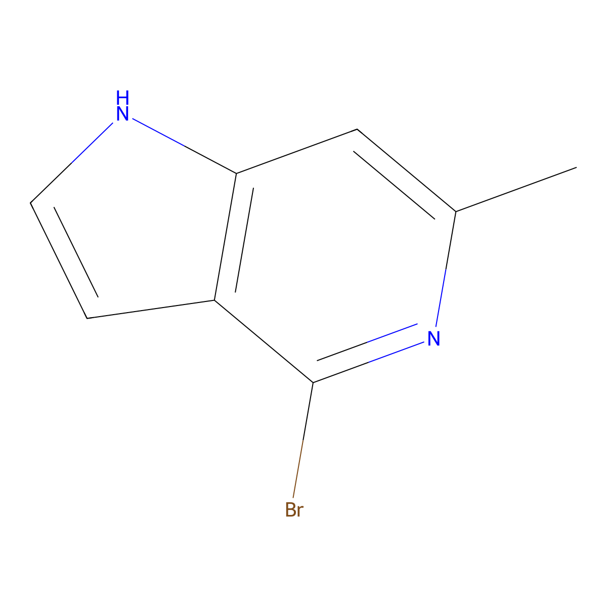 4-bromo-6-methyl-1H-pyrrolo[3,2-c]pyridine molecular structure, CAS 1257294-44-2