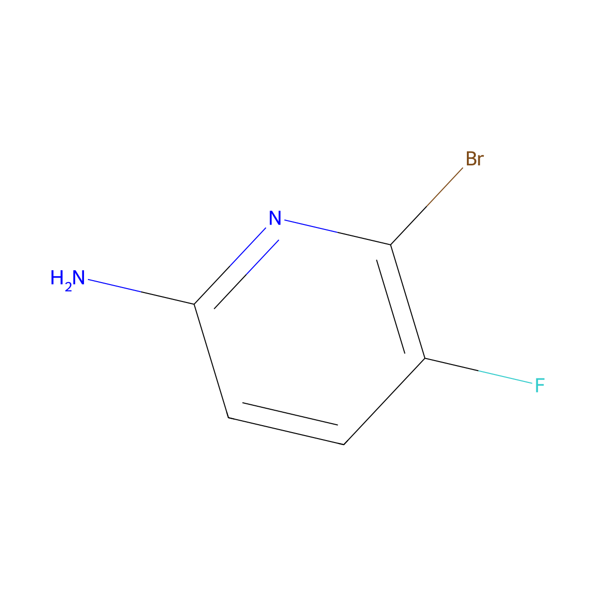 6-Bromo-5-fluoropyridin-2-amine molecular structure, CAS 1257294-51-1