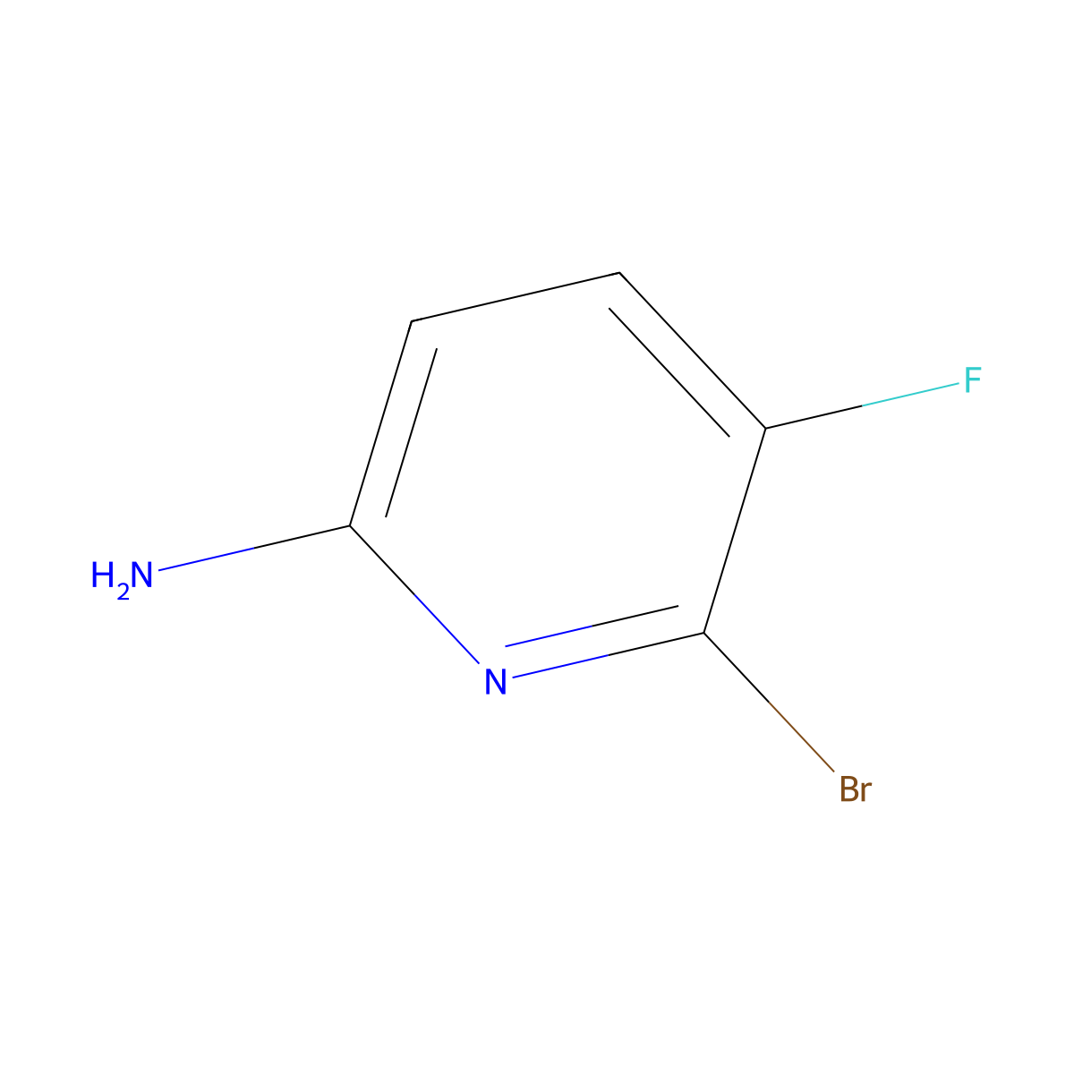 6-Bromo-5-fluoropyridin-2-amine molecular structure, CAS 1257294-51-1