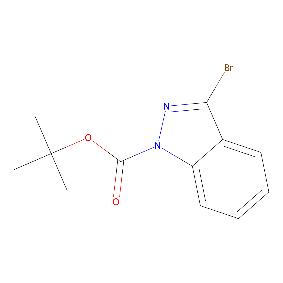 tert-Butyl 3-bromo-1H-indazole-1-carboxylate molecular structure, CAS 1257296-40-4