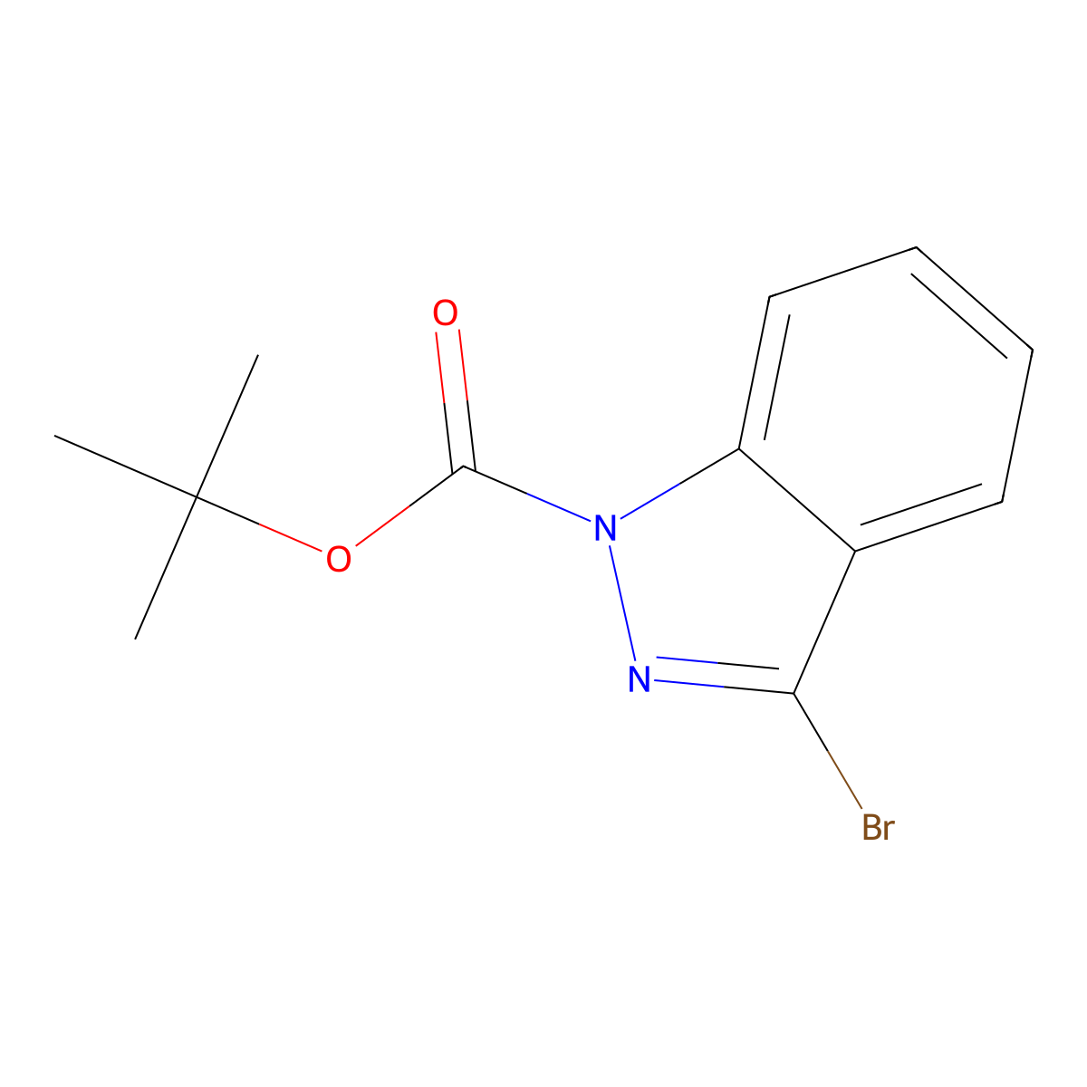 tert-Butyl 3-bromo-1H-indazole-1-carboxylate molecular structure, CAS 1257296-40-4