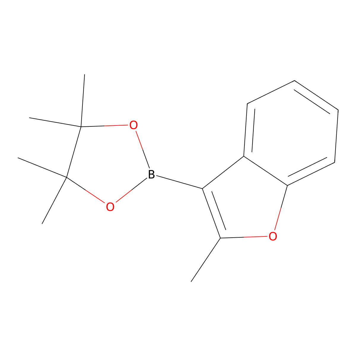 4,4,5,5-Tetramethyl-2-(2-methylbenzofuran-3-yl)-1,3,2-dioxaborolane molecular structure, CAS 1257296-49-3