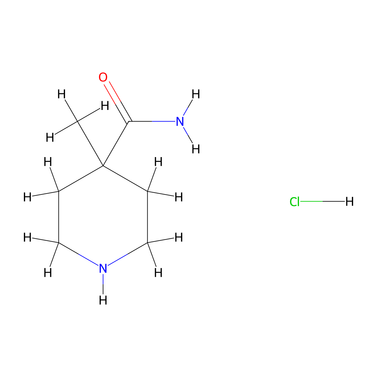 4-Methylpiperidine-4-carboxamide hydrochloride molecular structure, CAS 1257301-28-2