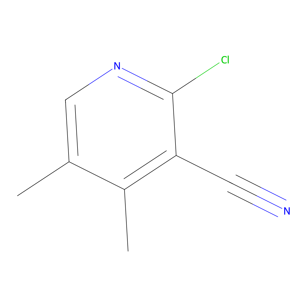 2-Chloro-4,5-dimethylpyridine-3-carbonitrile molecular structure, CAS 125731-30-8