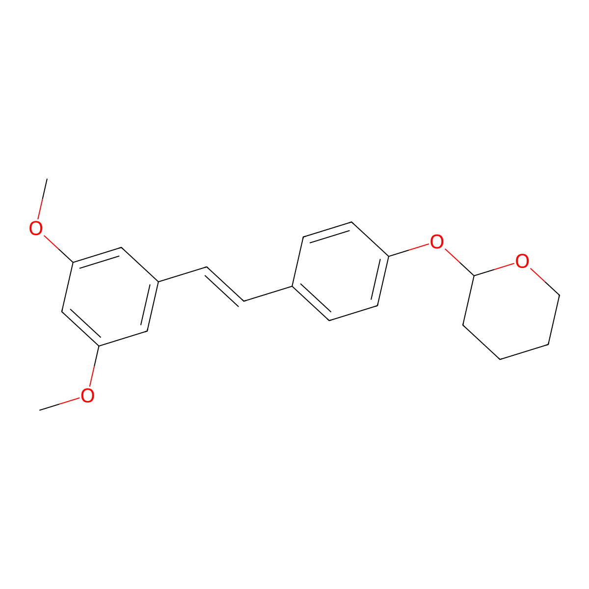 2-[4-[(1E)-2-(3,5-dimethoxyphenyl)ethenyl]phenoxy]tetrahydro-2H-pyran molecular structure, CAS 1257314-98-9