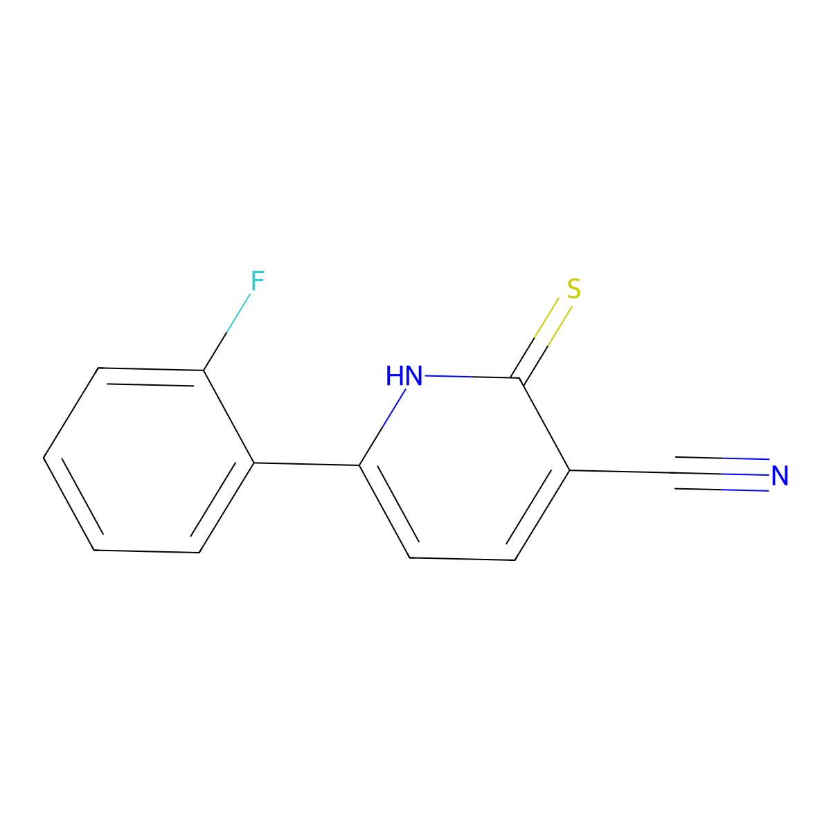 6-(2-Fluorophenyl)-2-thioxo-1,2-dihydropyridine-3-carbonitrile molecular structure, CAS 1257317-83-1