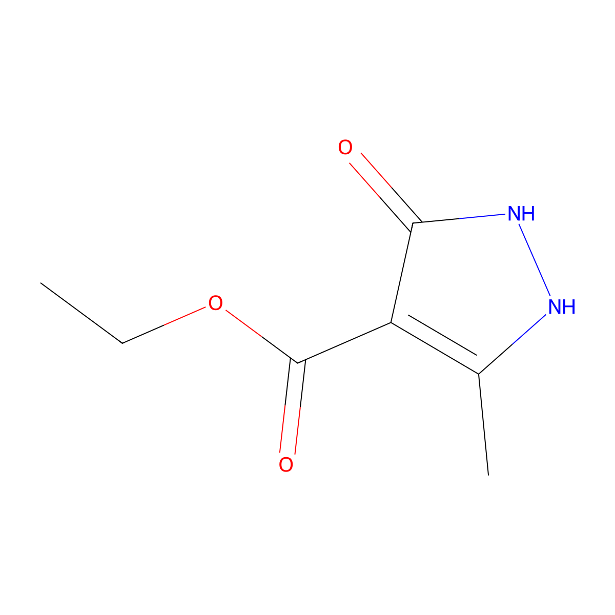 ethyl 5-methyl-3-oxo-2,3-dihydro-1H-pyrazole-4-carboxylate molecular structure, CAS 125732-40-3