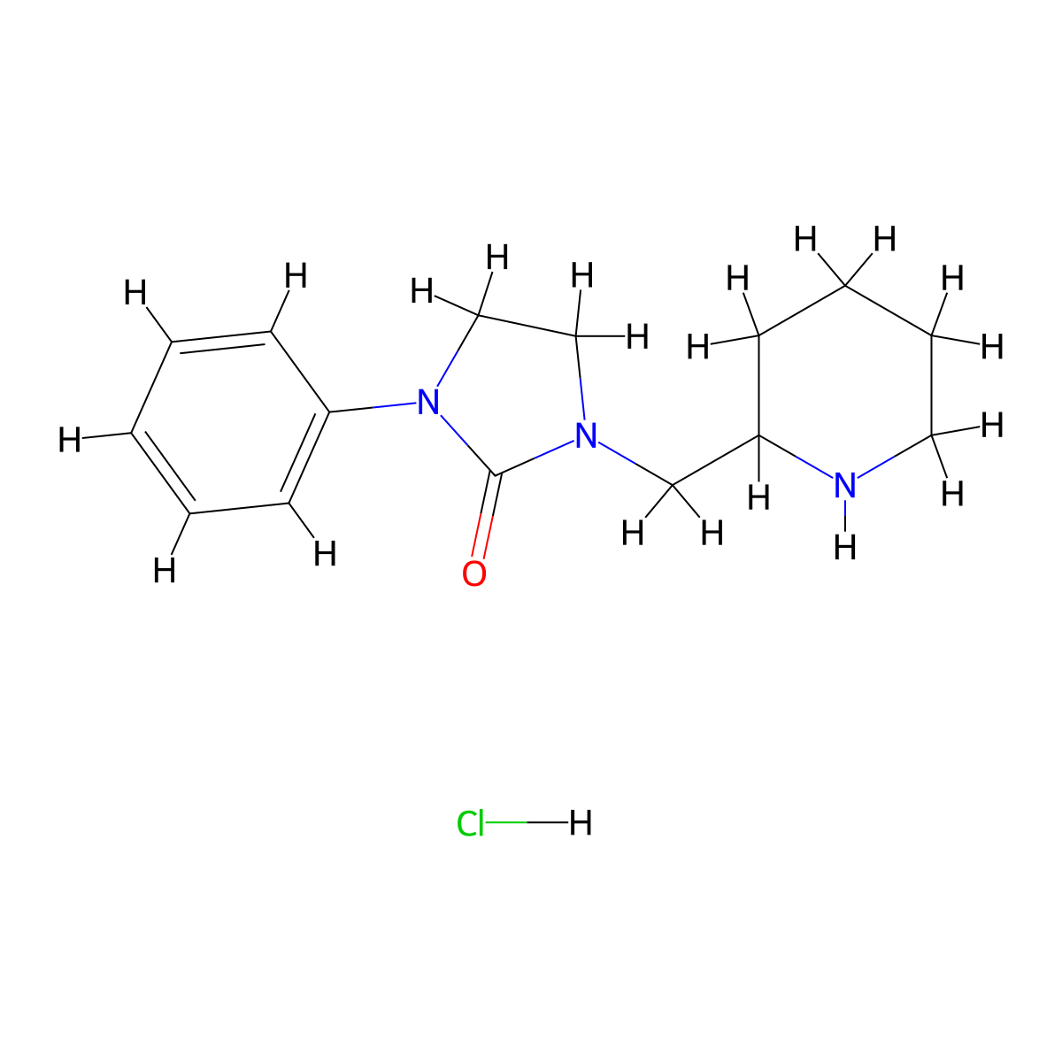 1-Phenyl-3-(piperidin-2-ylmethyl)imidazolidin-2-one hydrochloride molecular structure, CAS 1257326-24-1
