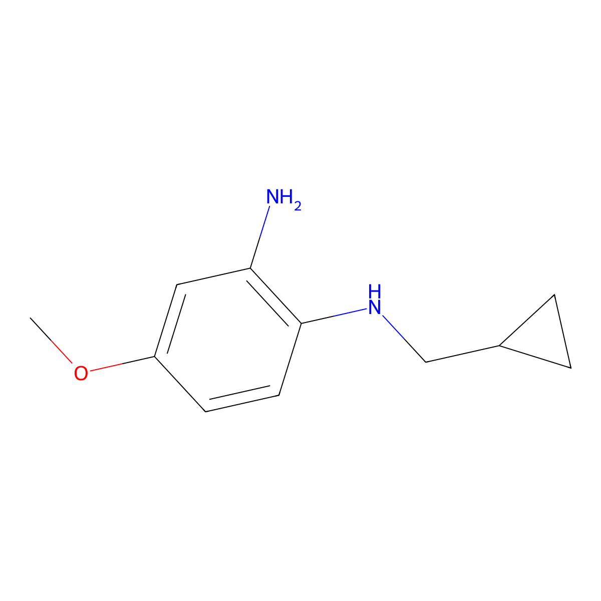 N1-(cyclopropylmethyl)-4-methoxybenzene-1,2-diamine molecular structure, CAS 1257327-82-4