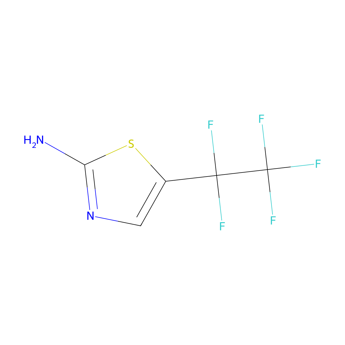 5-(1,1,2,2,2-Pentafluoroethyl)-2-thiazolamine molecular structure, CAS 1257329-76-2