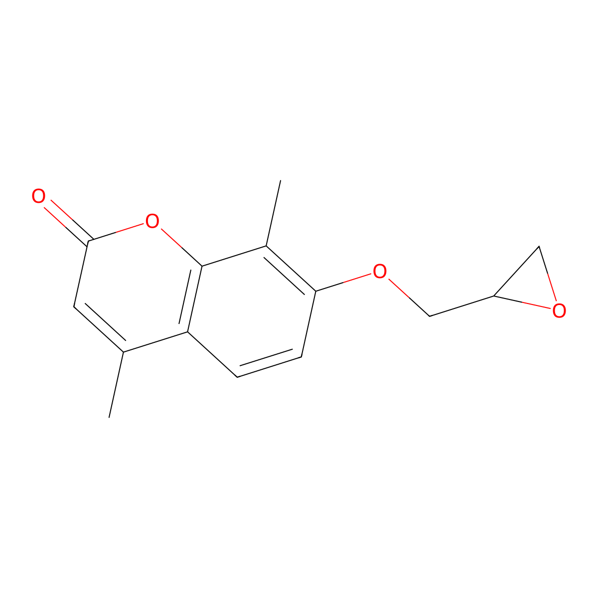 4,8-dimethyl-7-(oxiran-2-ylmethoxy)-2H-chromen-2-one molecular structure, CAS 125733-45-1