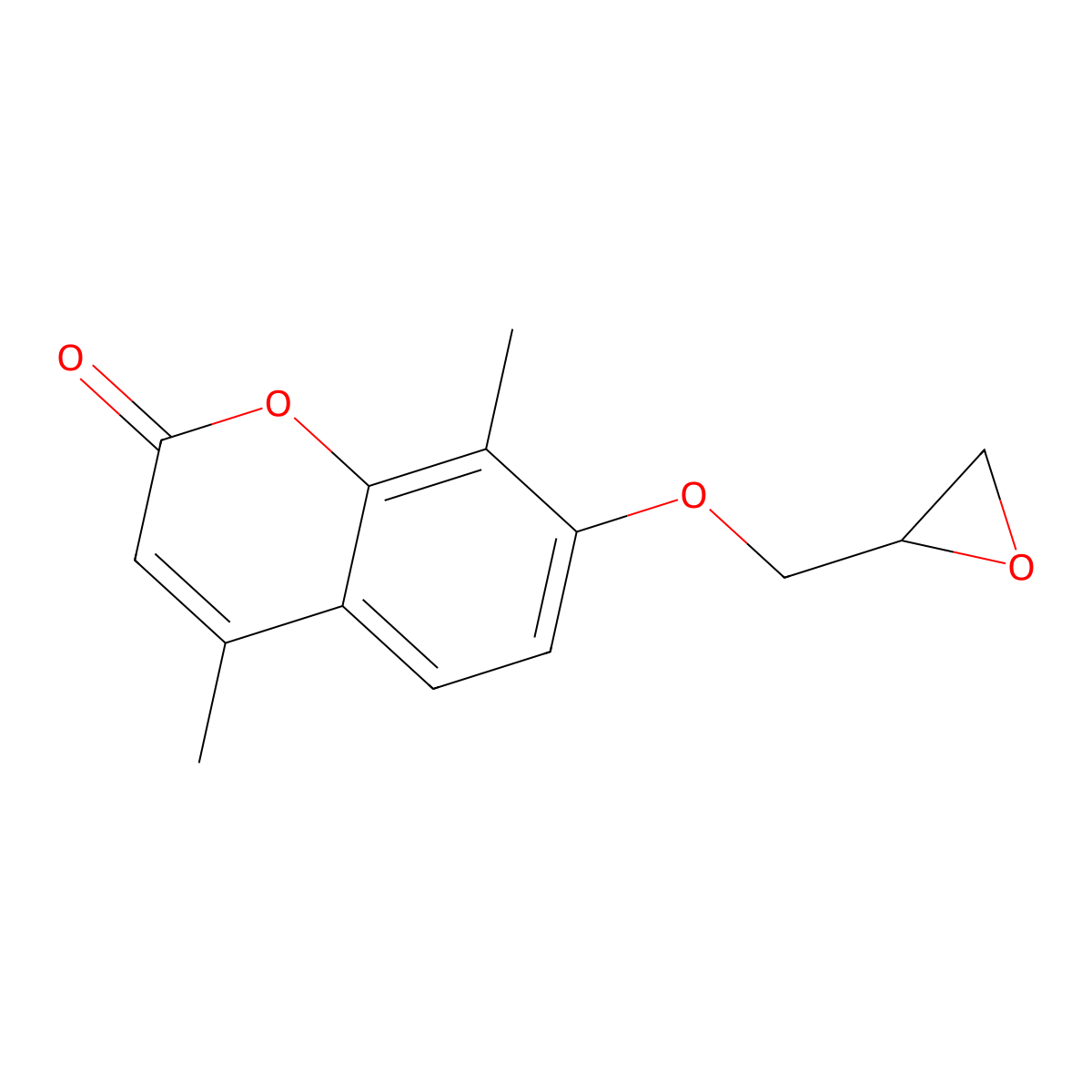 4,8-dimethyl-7-(oxiran-2-ylmethoxy)-2H-chromen-2-one molecular structure, CAS 125733-45-1