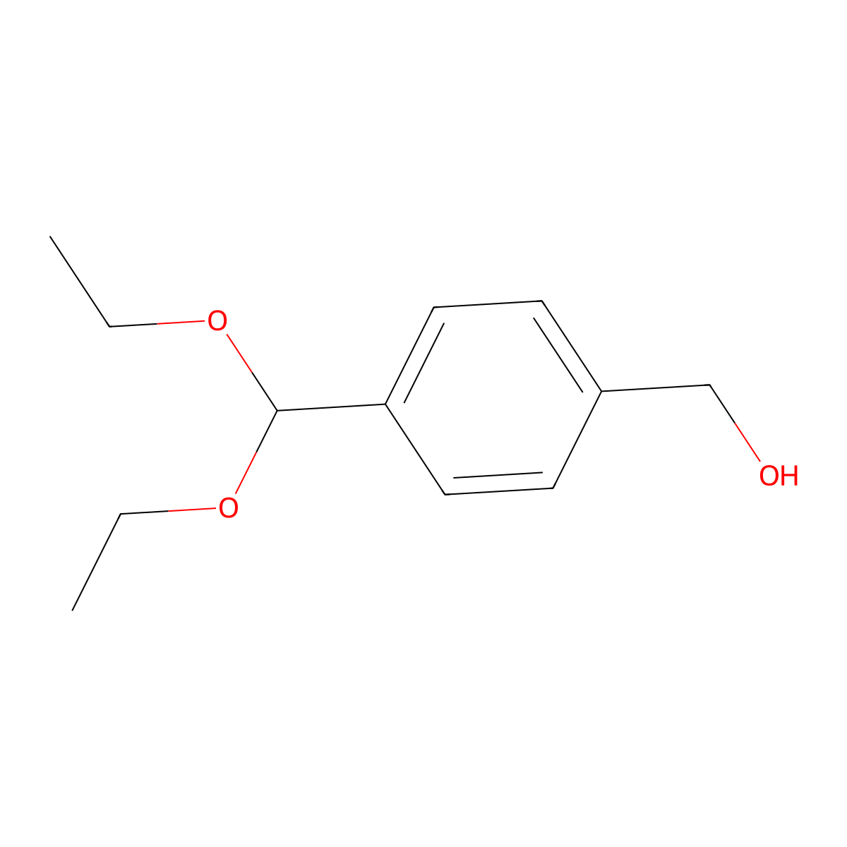 Benzenemethanol, 4-(diethoxymethyl)- molecular structure, CAS 125734-44-3