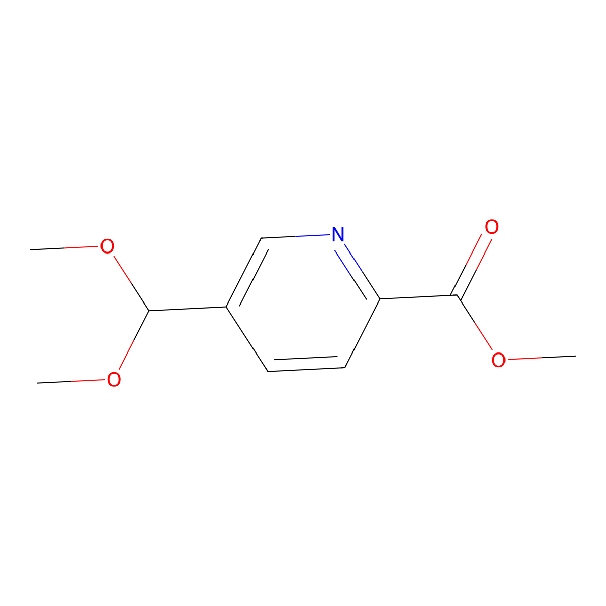 Methyl 5-(dimethoxymethyl)pyridine-2-carboxylate molecular structure, CAS 125734-49-8