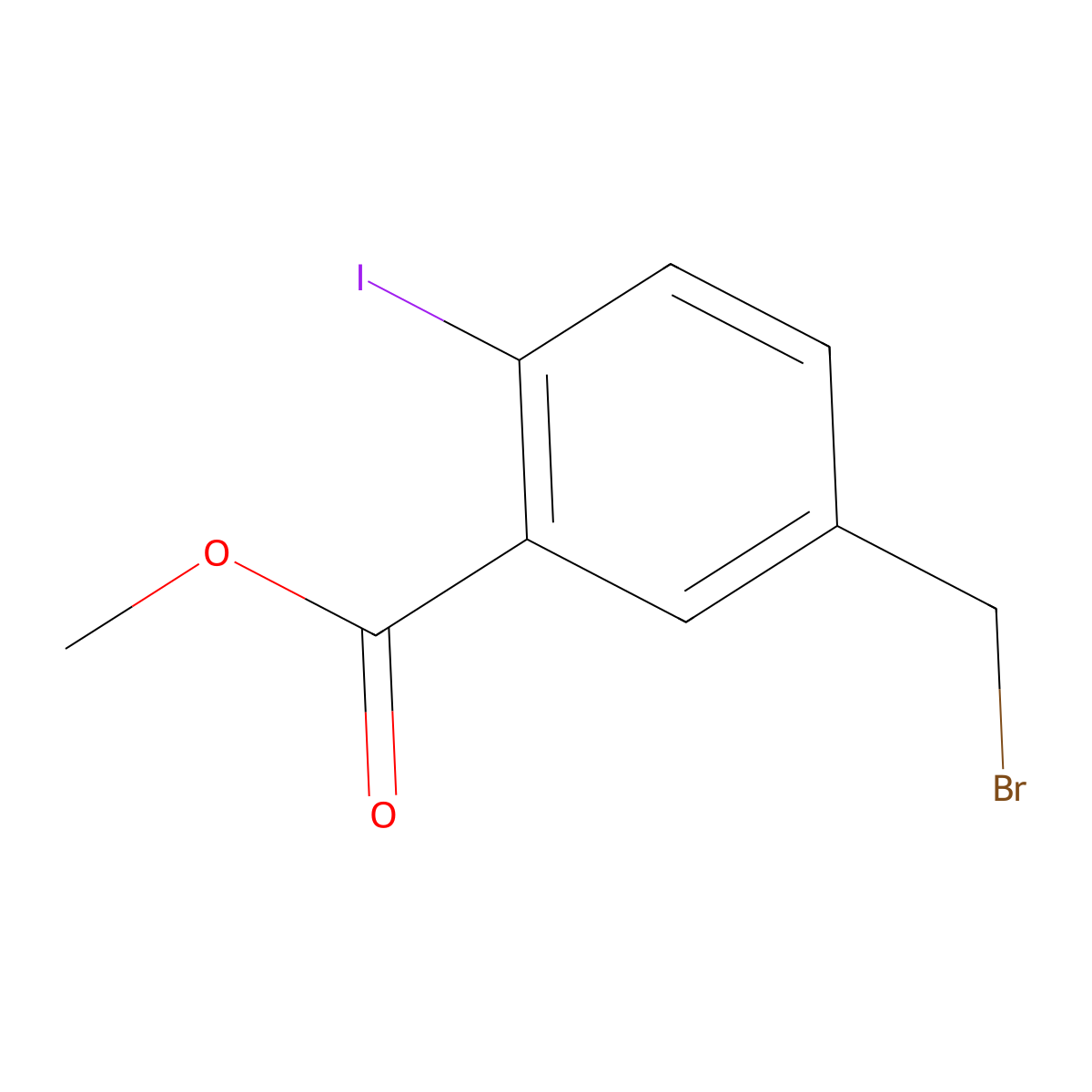 Methyl 5-(bromomethyl)-2-iodobenzoate molecular structure, CAS 125735-34-4