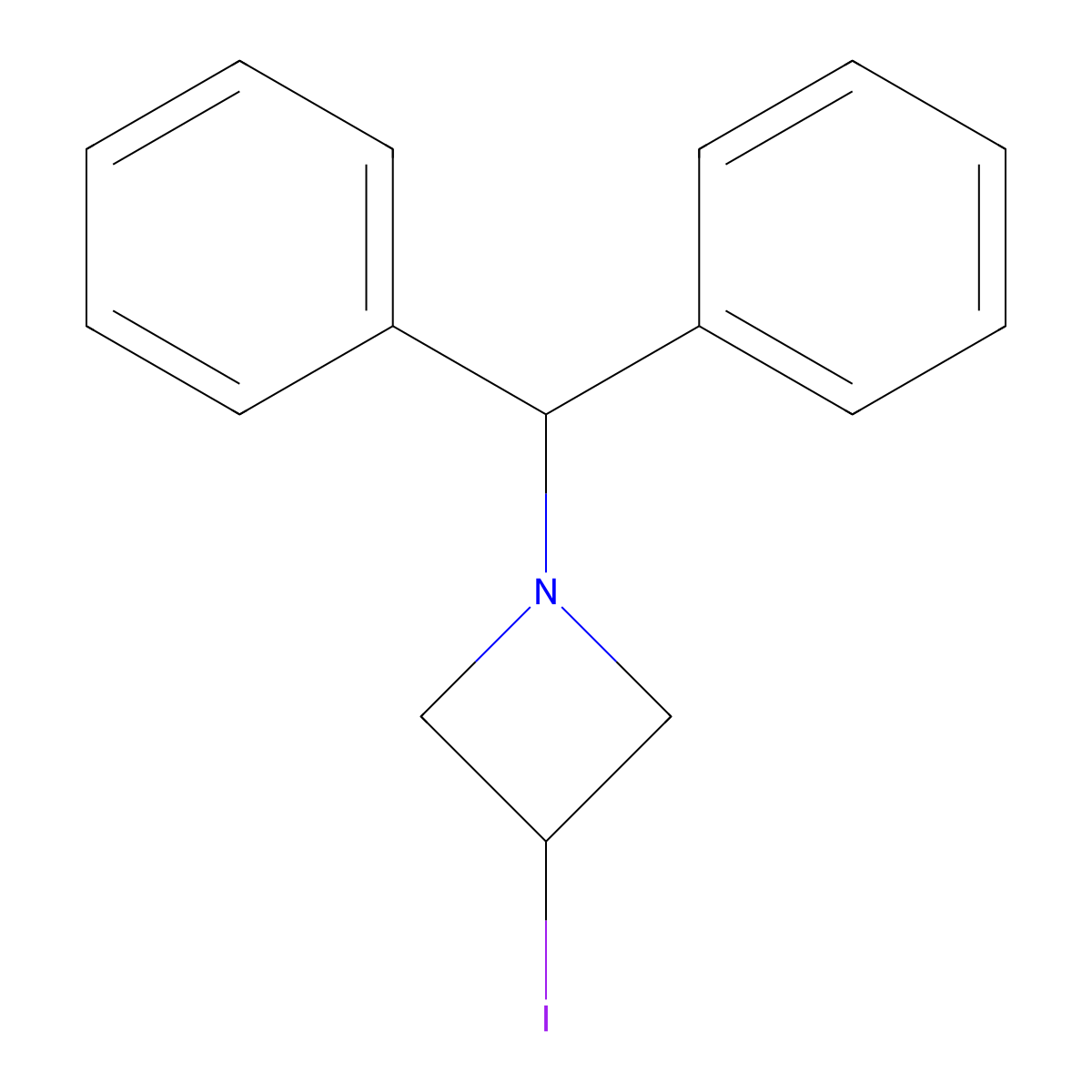 1-Benzhydryl-3-iodoazetidine molecular structure, CAS 125735-40-2