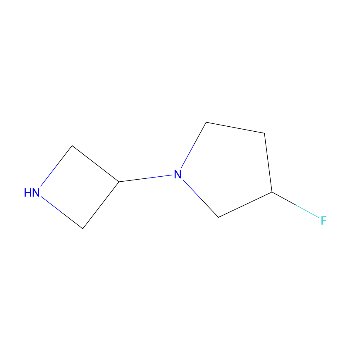 1-(Azetidin-3-yl)-3-fluoropyrrolidine molecular structure, CAS 1257384-26-1