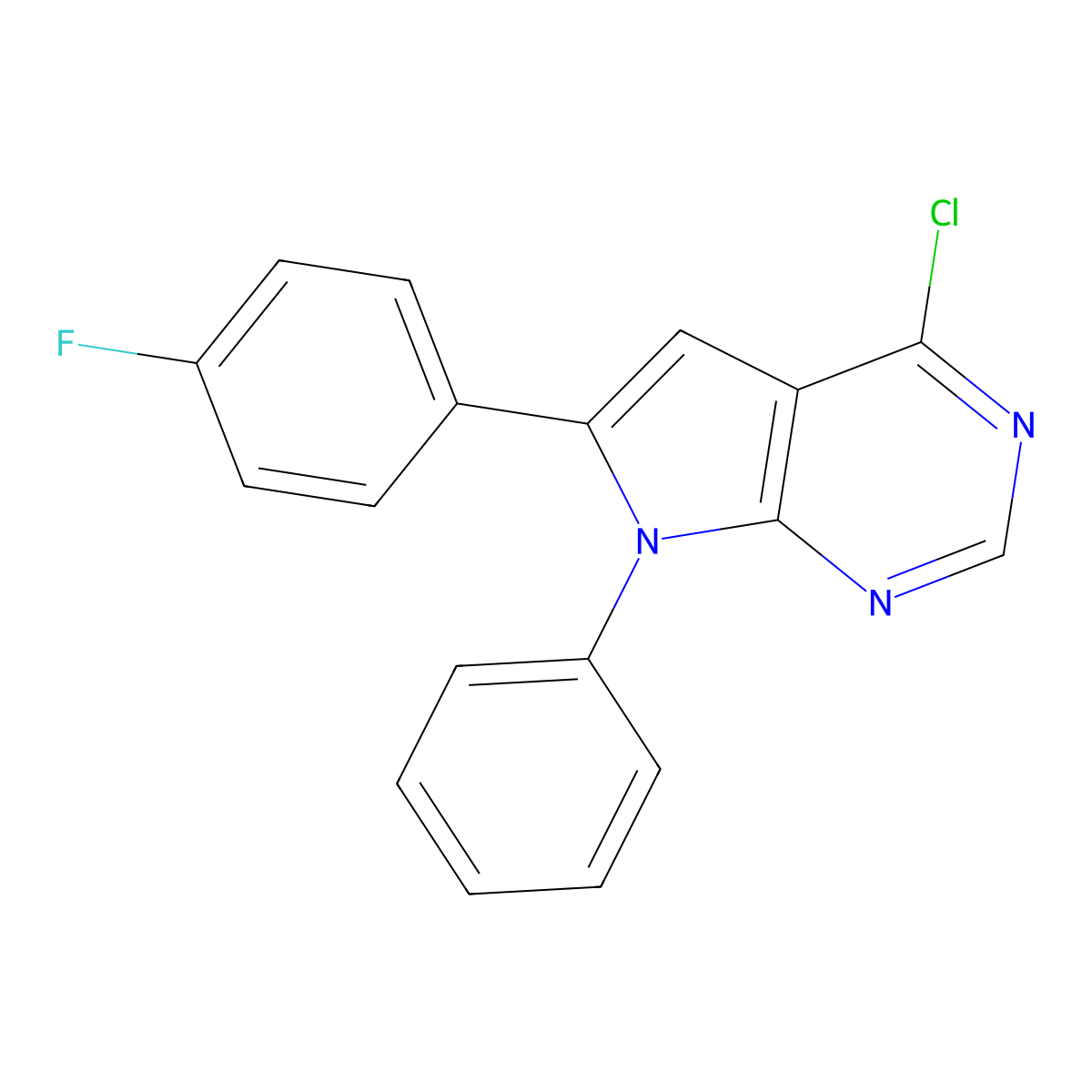 4-Chloro-6-(4-fluorophenyl)-7-phenyl-7H-pyrrolo[2,3-d]pyrimidine molecular structure, CAS 1257391-88-0
