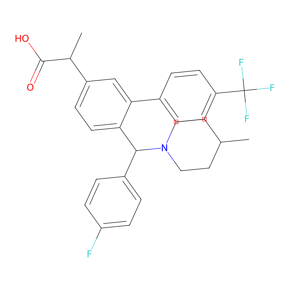 6-[(4-Fluorophenyl)(4-methyl-1-piperidinyl)methyl]-a-methyl-4'-(trifluoromethyl)-[1,1'-biphenyl]-3-acetic acid molecular structure, CAS 1257395-14-4