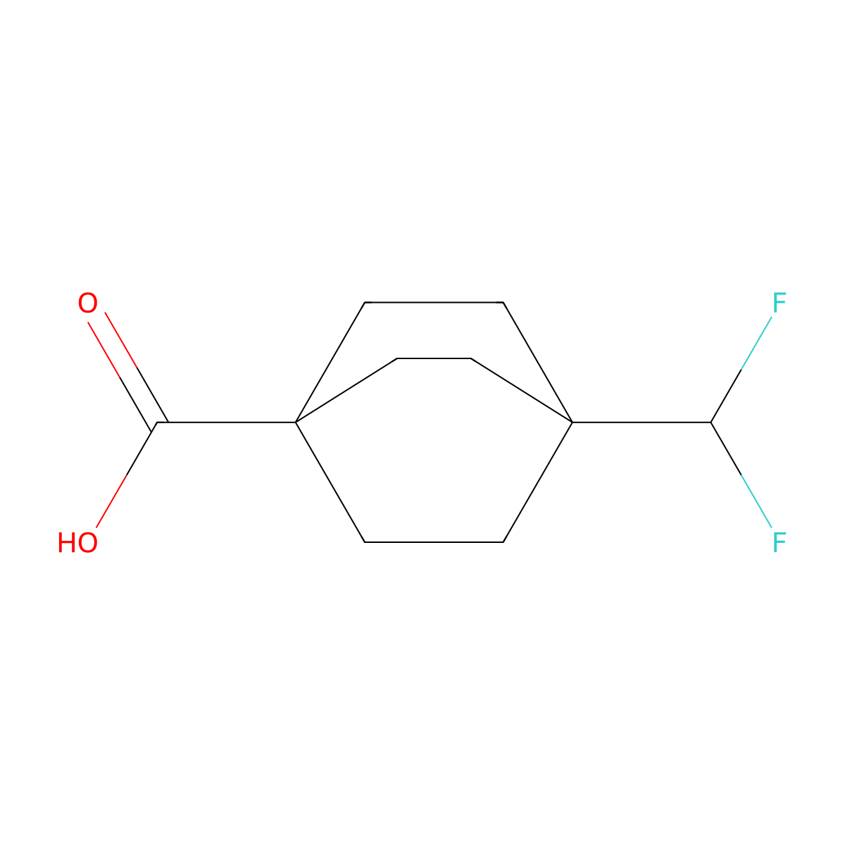 4-(Difluoromethyl)bicyclo[2.2.2]octane-1-carboxylic acid molecular structure, CAS 1257397-59-3