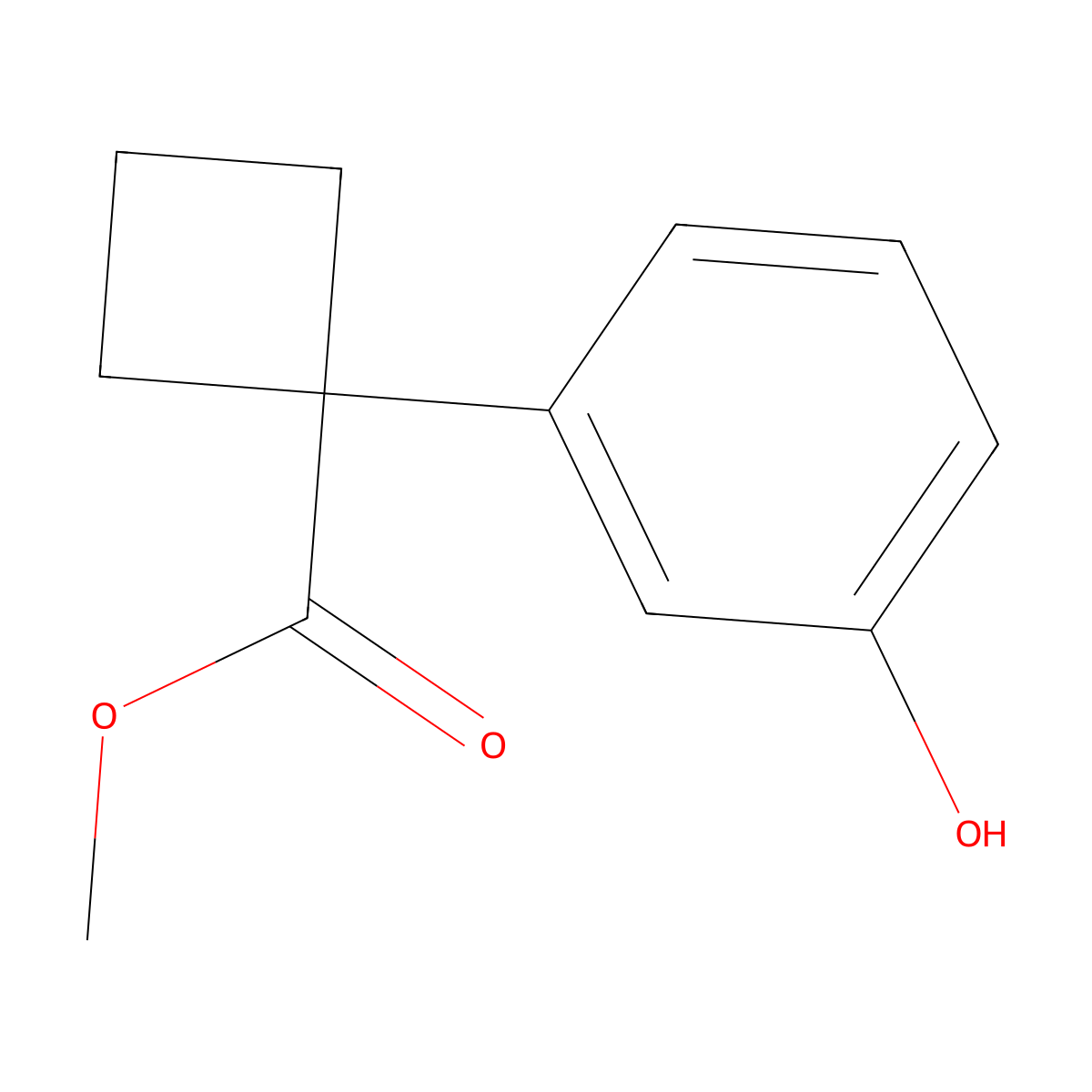 Methyl 1-(3-hydroxyphenyl)cyclobutanecarboxylate molecular structure, CAS 1257398-12-1
