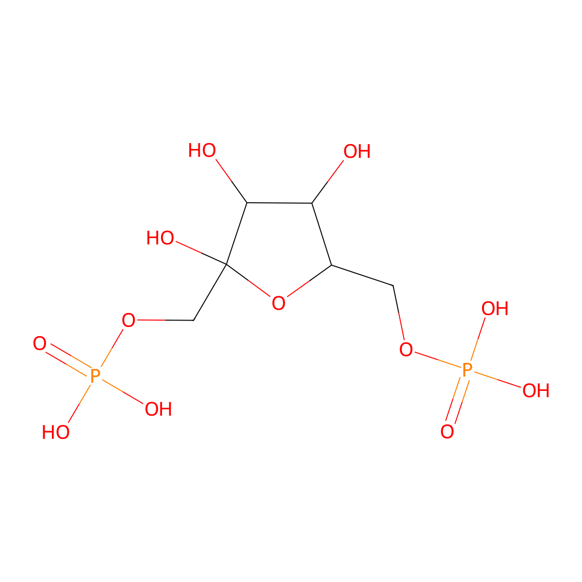 1,6-Di-o-phosphonohex-2-ulofuranose molecular structure, CAS 125740-83-2