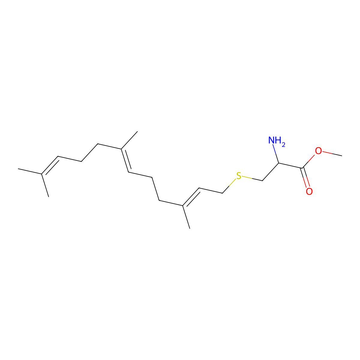 S-farnesylcysteine alpha-carboxyl methyl ester molecular structure, CAS 125741-64-2