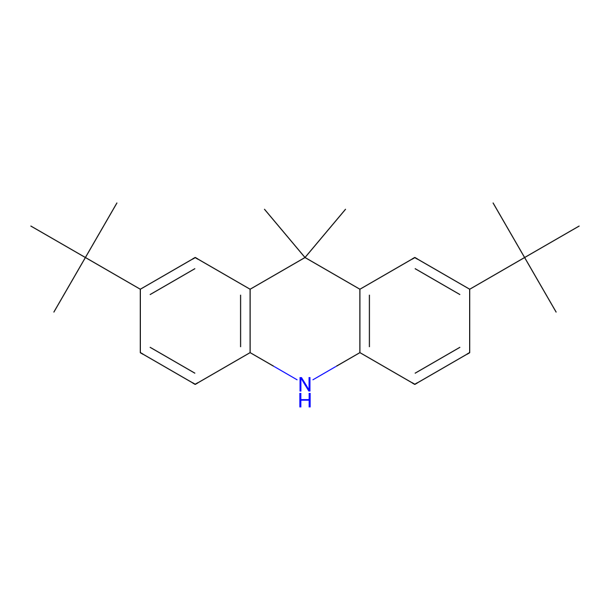 2,7-Di-tert-butyl-9,9-dimethyl-9,10-dihydroacridine molecular structure, CAS 1257413-12-9