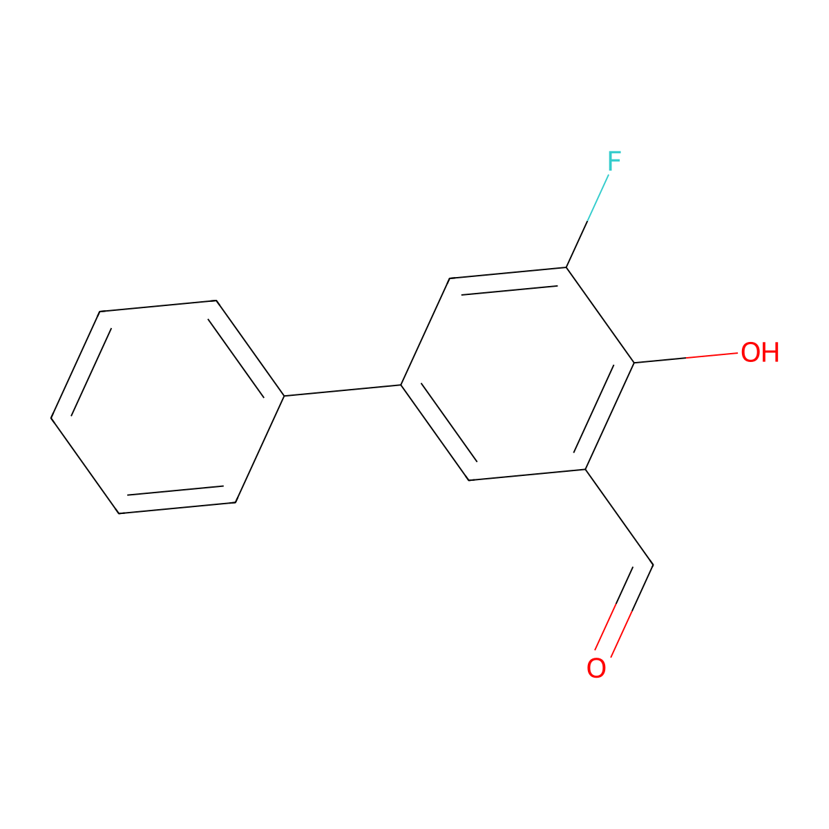 5-Fluoro-4-hydroxy[1,1'-biphenyl]-3-carboxaldehyde molecular structure, CAS 1257414-21-3