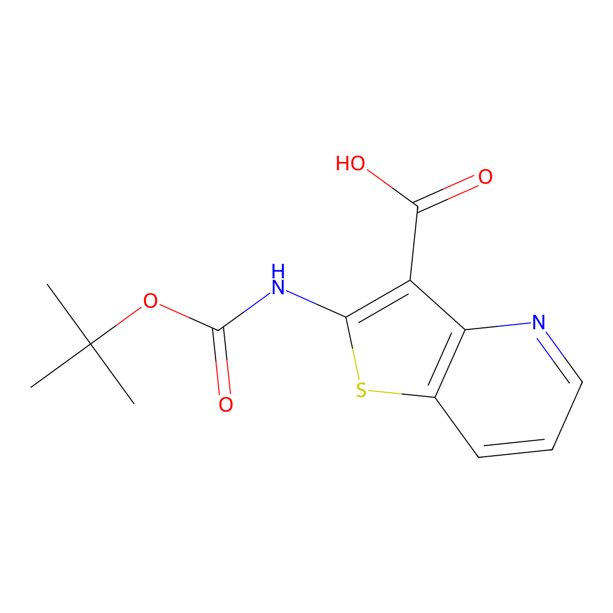 2-{[(Tert-butoxy)carbonyl]amino}thieno[3,2-b]pyridine-3-carboxylic acid molecular structure, CAS 1257420-62-4