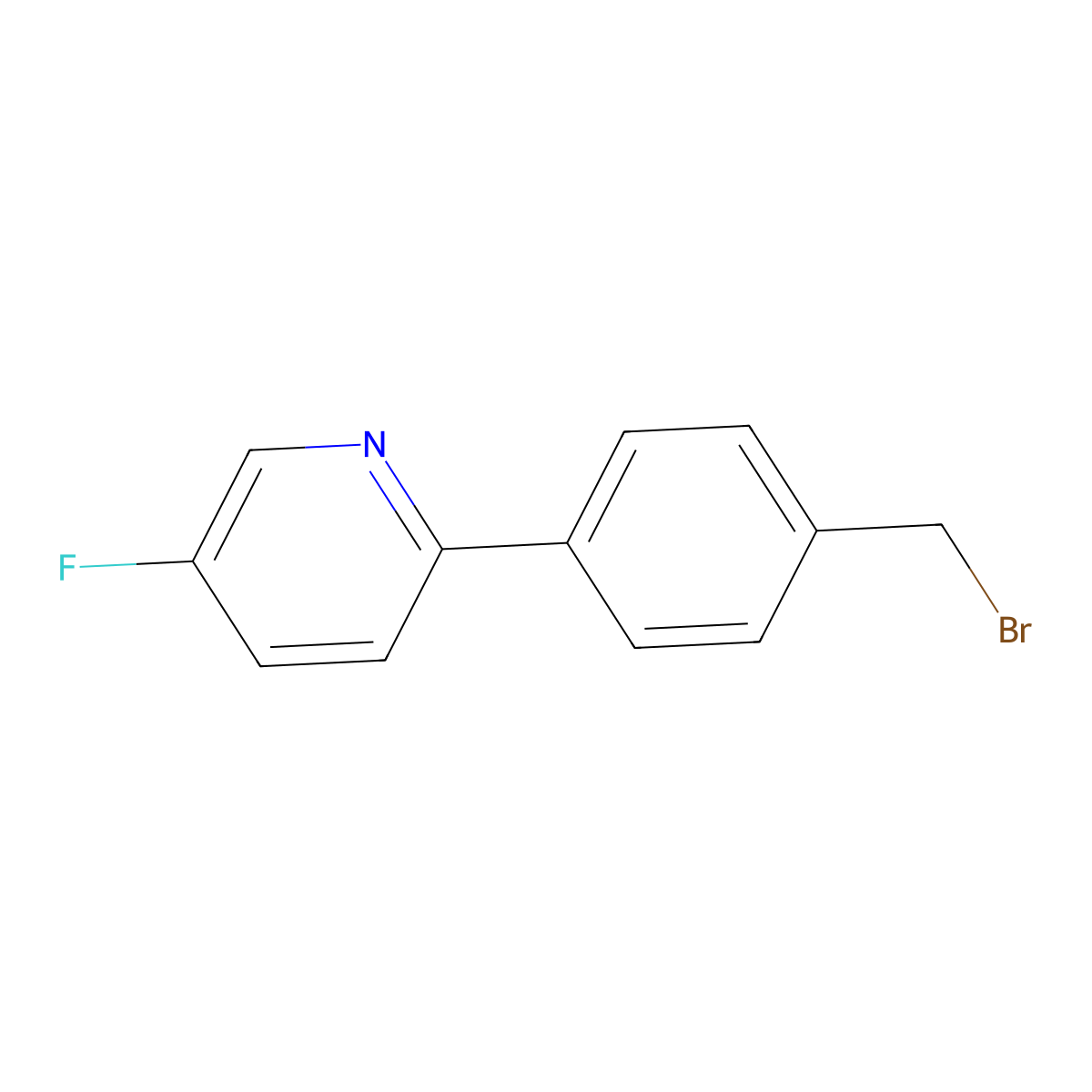 2-[4-(Bromomethyl)phenyl]-5-fluoropyridine molecular structure, CAS 1257426-56-4
