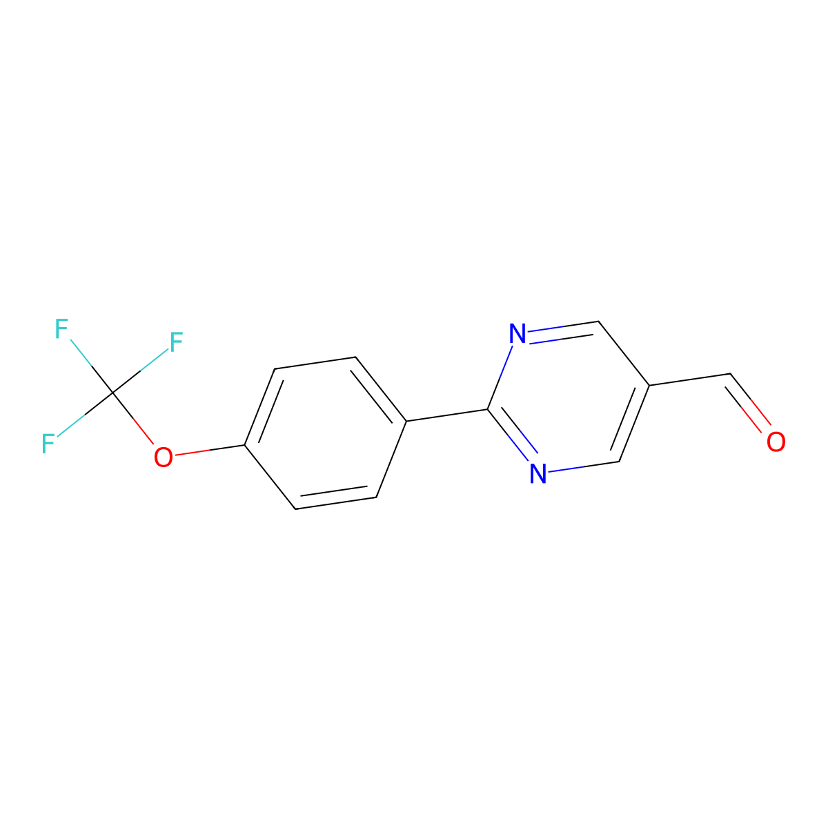 2-(4-(Trifluoromethoxy)phenyl)pyrimidine-5-carboxaldehyde molecular structure, CAS 1257426-64-4