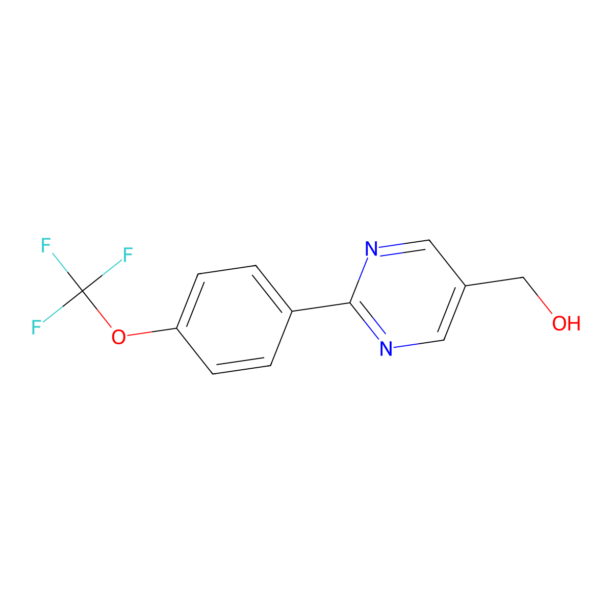 2-(4-(Trifluoromethoxy)phenyl)pyrimidine-5-methanol molecular structure, CAS 1257426-65-5