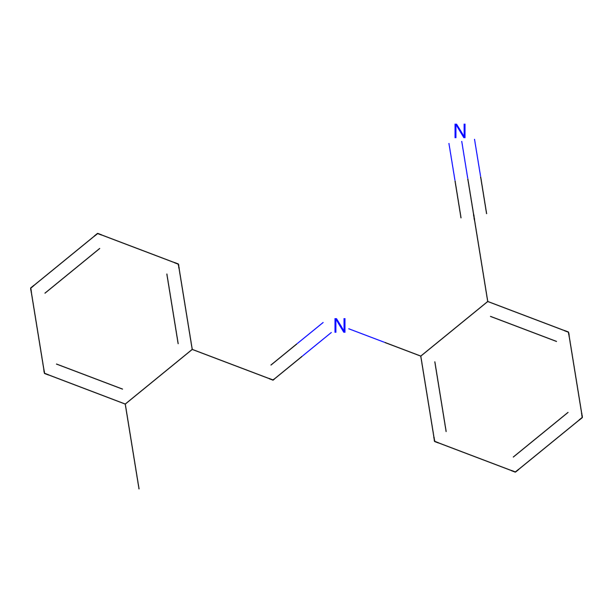 2-{[(E)-(2-methylphenyl)methylidene]amino}benzonitrile molecular structure, CAS 125743-40-0