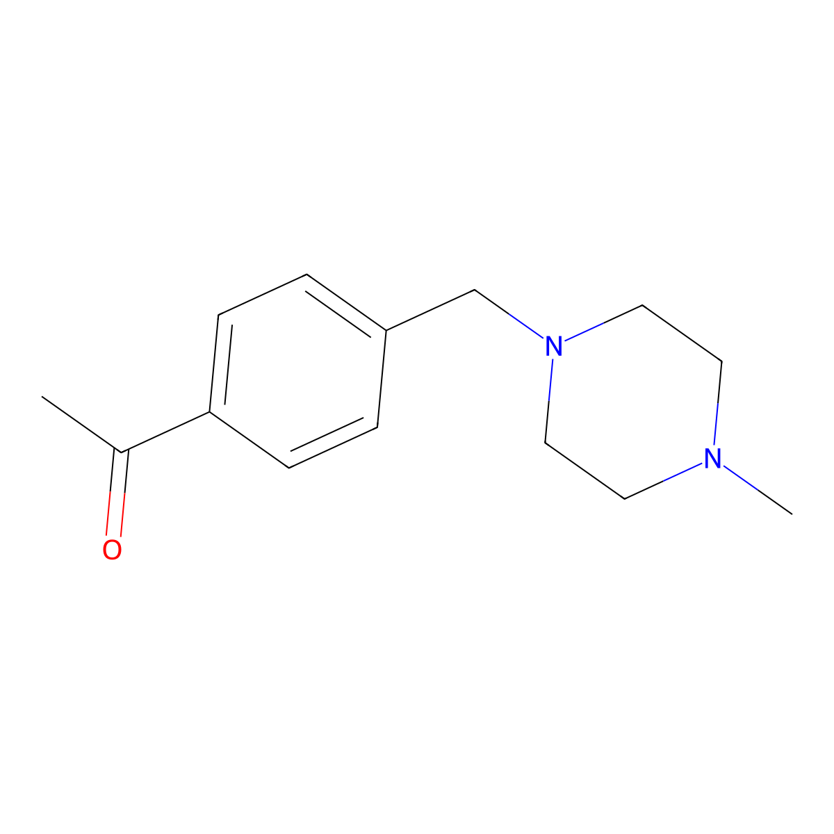 1-(4-((4-Methylpiperazin-1-yl)methyl)phenyl)ethanone molecular structure, CAS 125743-59-1