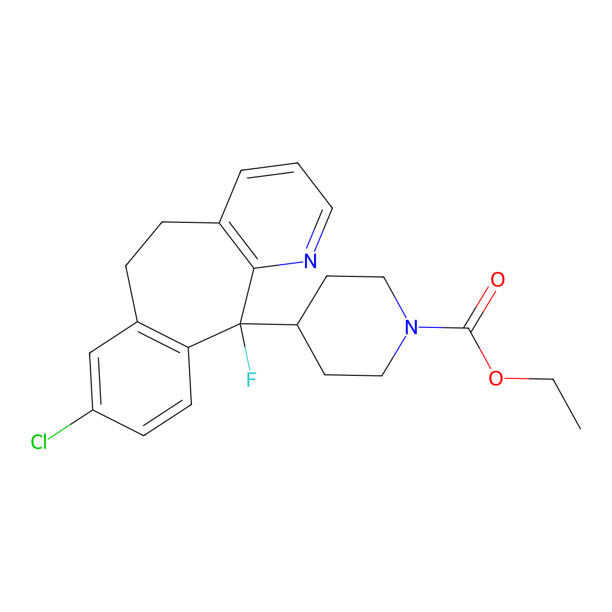 11-Fluoro dihydroloratadine molecular structure, CAS 125743-80-8