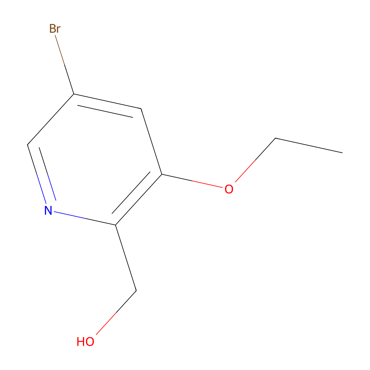 (5-Bromo-3-ethoxypyridin-2-yl)methanol molecular structure, CAS 1257431-52-9