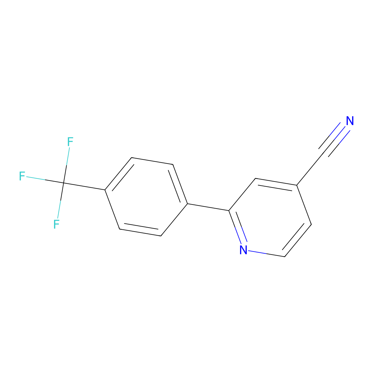 2-(4-(Trifluoromethyl)phenyl)isonicotinonitrile molecular structure, CAS 1257437-26-5
