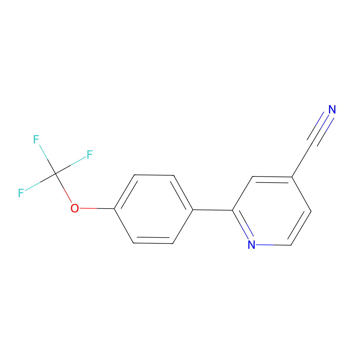 2-(4-(Trifluoromethoxy)phenyl)isonicotinonitrile molecular structure, CAS 1257437-27-6