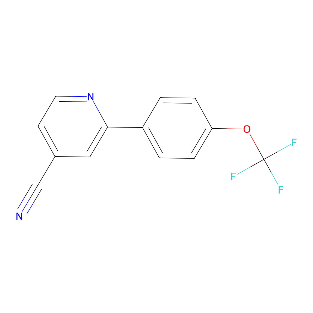 2-(4-(Trifluoromethoxy)phenyl)isonicotinonitrile molecular structure, CAS 1257437-27-6