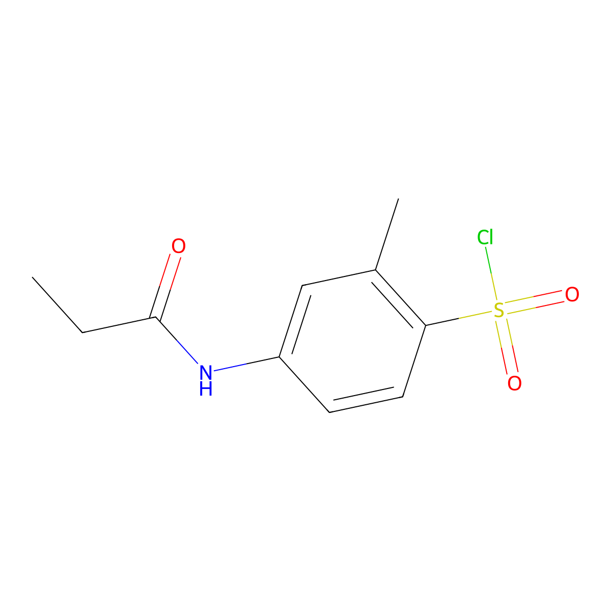 2-Methyl-4-propanamidobenzene-1-sulfonyl chloride molecular structure, CAS 125744-21-0