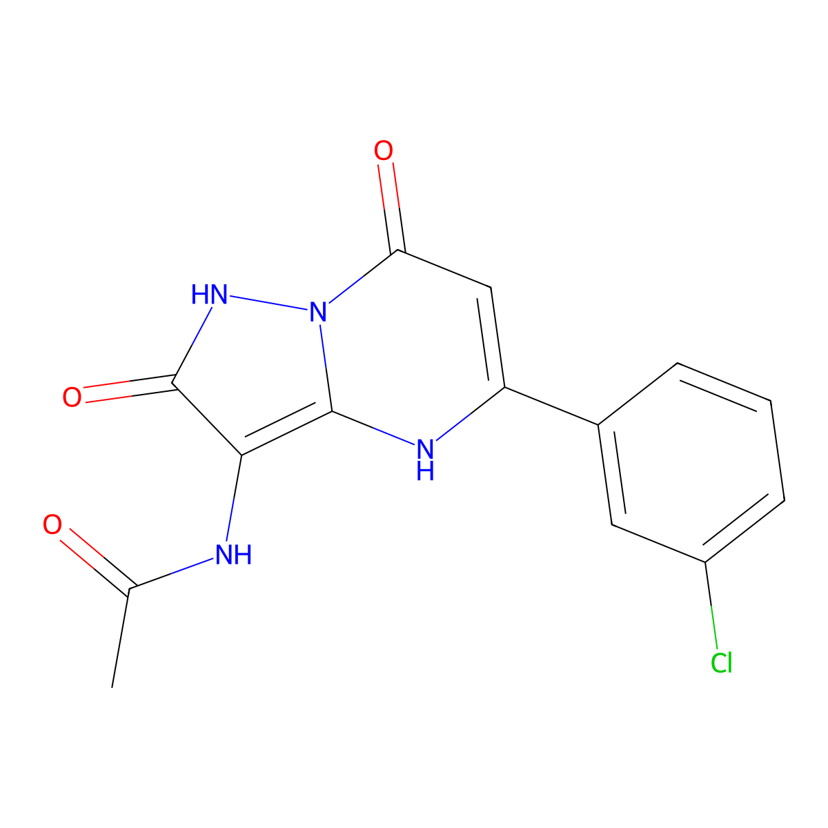 N-(5-(3-Chlorophenyl)-2,7-dioxo-1,2,4,7-tetrahydropyrazolo[1,5-A]pyrimidin-3-YL)acetamide molecular structure, CAS 1257440-43-9