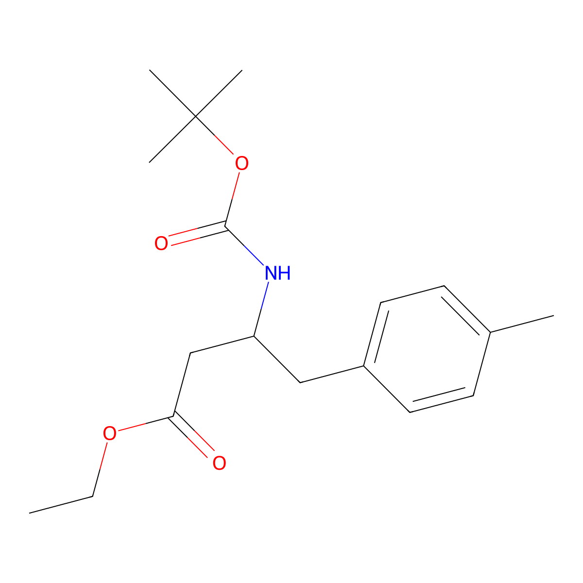 (R)-Ethyl 3-((tert-butoxycarbonyl)amino)-4-(p-tolyl)butanoate molecular structure, CAS 1257443-42-7