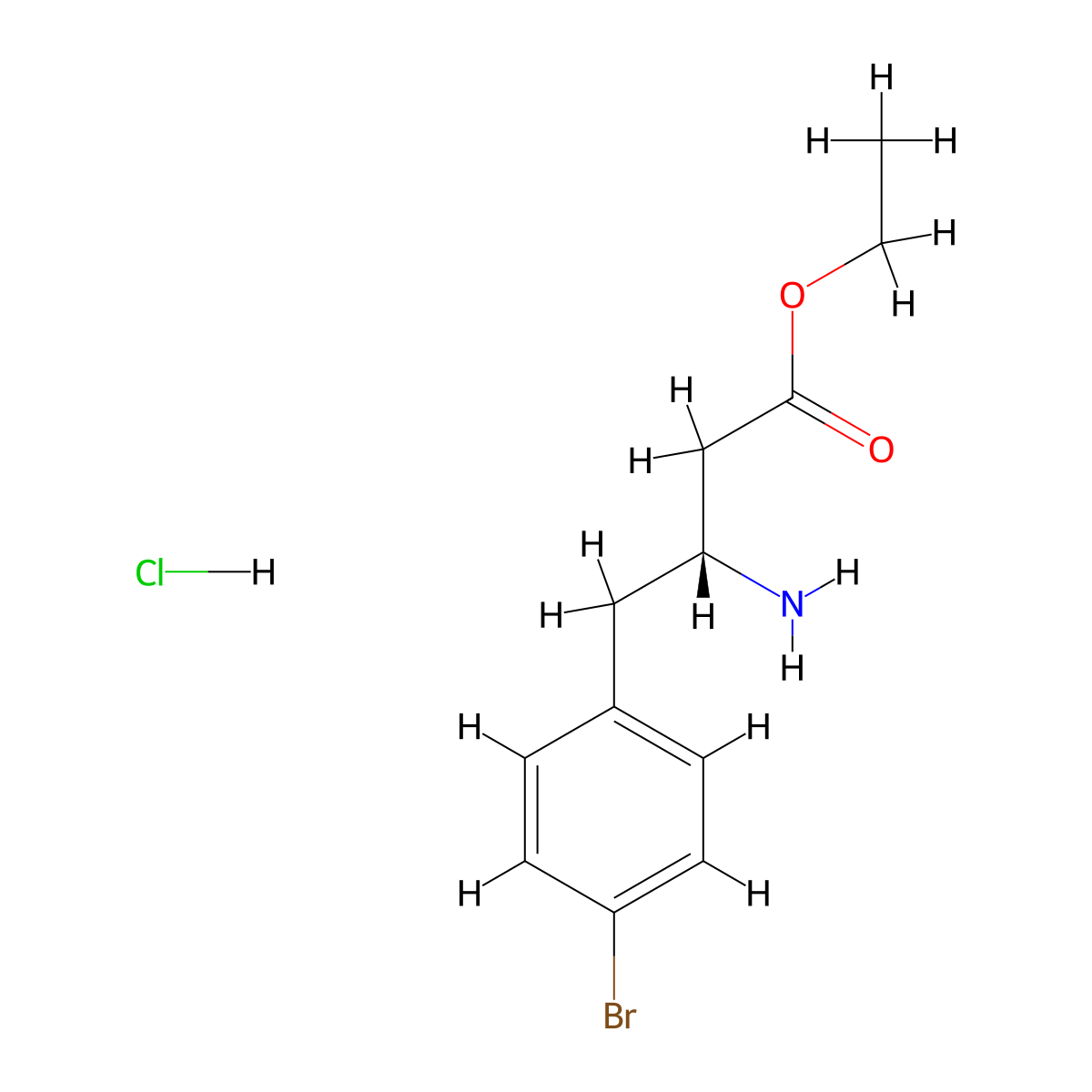 (R)-ethyl 3-amino-4-(4-bromophenyl)butanoate hydrochloride molecular structure, CAS 1257446-30-2